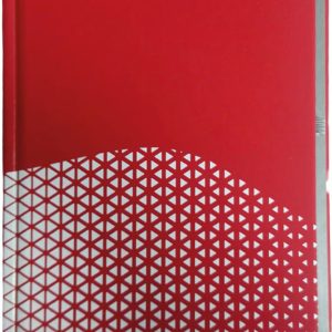 NOTE BOOK PU RED/WHITE W/ELASTIC BAND