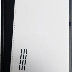 NOTE BOOK PU WHITE/BLACK W/ELASTIC BAND