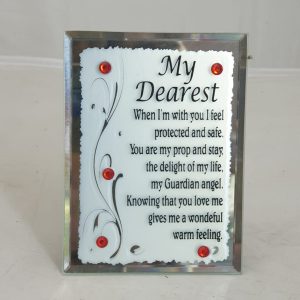 PLAQUE GLASS  MY DEAREST  10X7.5CM