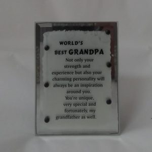 PLAQUE MIRROR W/B/GRANDPA 10X7.5CM