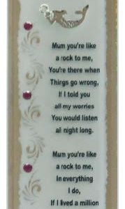 GLASS PLAQUE MOTHER 18X6CM