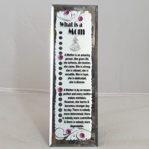 GLASS PLAQUE MOM 18X6CM