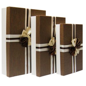GIFTBOX BE/BR 3PCS 38X27X9CM