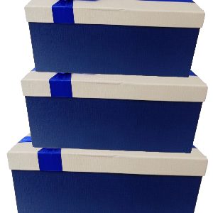 GIFTBOX N/BLUE/CREAM 3PCS 32.5X22X15CM