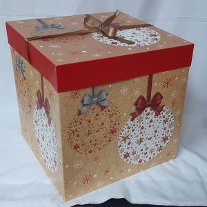 GIFTBOX FOLDUP CHRISTMAS MIX 30X30X30CM
