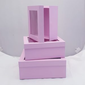 GIFTBOX FLIP LID 3`S PINK 26.5X25.5X11C