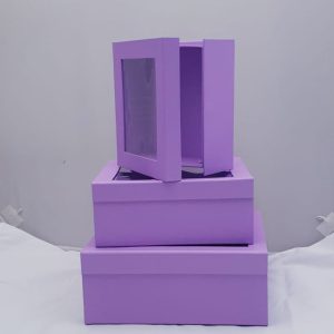 GIFTBOX FLIP LID 3`S PURPLE 26.5X25.5X11