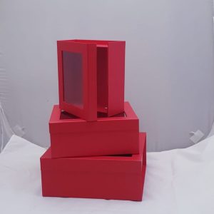 GIFTBOX FLIP LID 3`S RED 26.5X25.5X11C