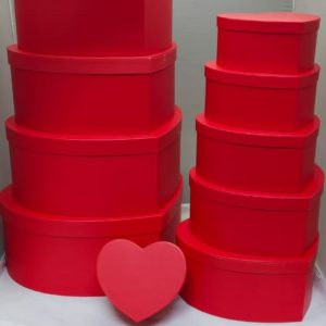 GIFTBOX P/RED HEART 9 PCS 41X32.5X15CM