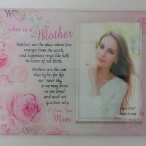 PLAQUE GLASS PHOTO MOTHER 22X17CM