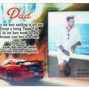 PLAQUE GLASS PHOTO PLAQUE DAD 22X17CM