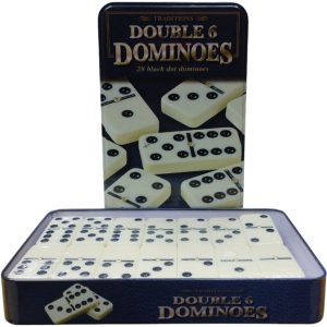 GAME DOMINOES WITH BLACK DOTS
