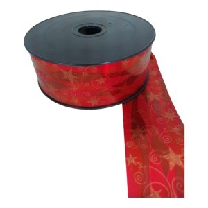 RIBBON ROLL 50YDS X 46MTX5CM RED/GOLD