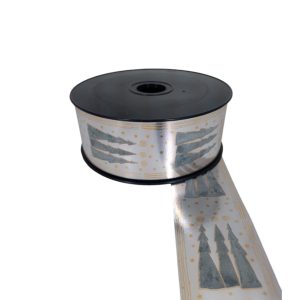 RIBBON ROLL 50YDS X 46MTX5CM SILVER/WT