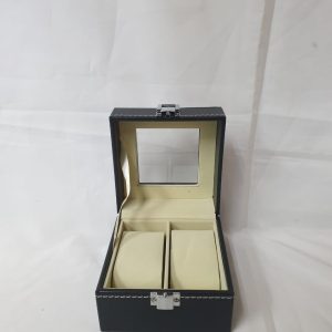 JEWELLERY BOX 2 WATCH HOLDER BLACK