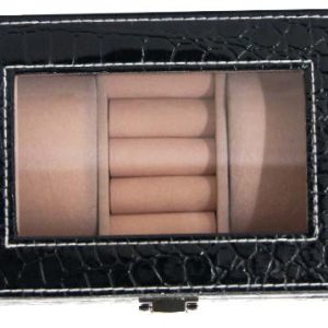 JEWELLERY BOX 2 WATCH & RING HOLDER BLAC