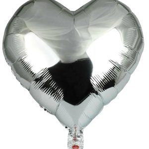 BALLOON FOIL SILVER 9.28CM 5 PCS