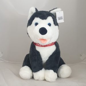 PLUSH HUSKEY DOG BLACK 40CM