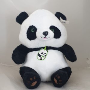 PLUSH PANDA SITTING BLACK/WHITE 45CM