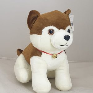 PLUSH HUSKEY DOG BROWN/WHITE 50CM