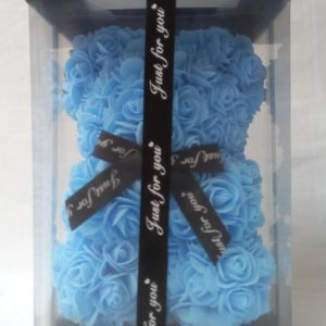 TEDDY ROSE BLUE TEDDY   W/BOWKNOT 25CM