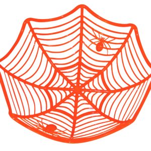 HALLOWEEN SPIDER WEB BASKET ORANGE 27.5C