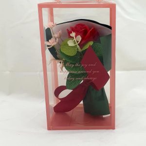 SOAP ROSE SINGLE IN PVC BOX 18CM
