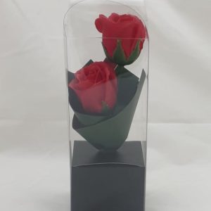 SOAP ROSE DOUBLE IN PVC BOX 25CM