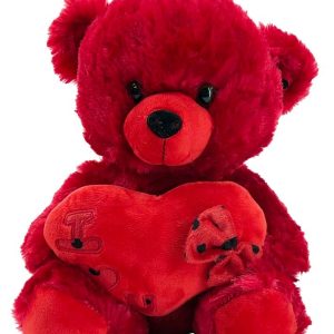 TEDDY RED I LOVE U ON HEART 30CM