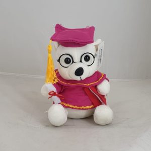 TEDDY GRADUATION PINK/WHITE 15CM