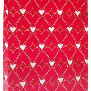 GIFTBAG RED W/HEARTS 40X29.5X12.5CM