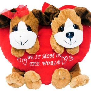 DOUBLE DOG ON HEART 26X23CM