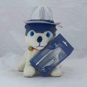 PEN/NAIL CLIPPER SET W/HAT ON HUSKEY DOG