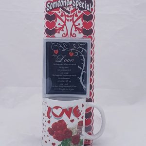 LOVE PLAQUE ON 11OZ MUG ON D/BOARD