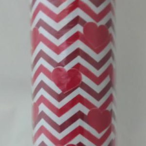 GIFTWRAP 100MTX50CM RED  HEARTS  ZIGZAG