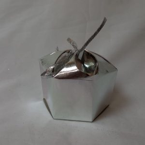 WEDDING BOX SILVER 6`S 7X5X7CM
