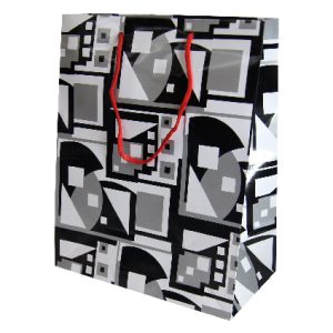 GIFTBAG BLACK/WHITE SHAPES