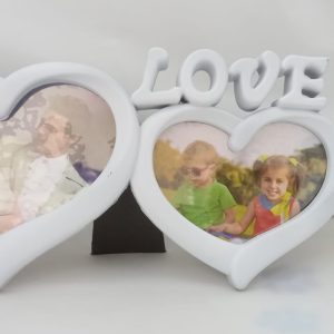 FRAME D/HEART WHITE 14X6.5/12X6CM