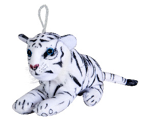 PLUSH TIGER WHITE/BLACK 20CM