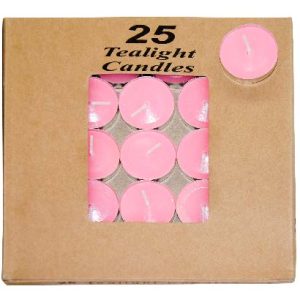 CANDLES PINK TEA LIGHT 25 PCS 5CM DIM