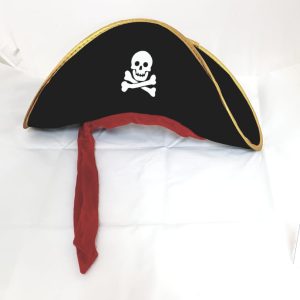 HALLOWEEN PIRATE HAT BLACK/GOLD RED