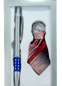PEN AND TIE KEYRING SET