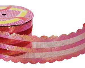 ORGANZA RIBBON ROLL RED 18MTX5CM