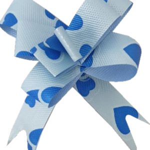 PULL BOWS BLUE W/HEARTS 10PCS 29X1.5C