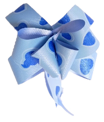 PULL BOWS 10PCS L/BLUE HEARTS 76X5CM