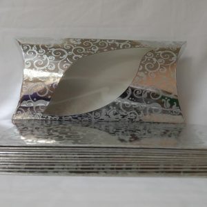 BOX WINDOW SILVER  6PCS 21X14.5X4.5CM
