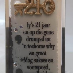 PLAQUE MIRROR 21ST GELUKKIGE V/J DAG