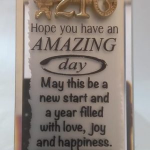 PLAQUE MIRROR HAPPY 21ST B/DAY W/KEY