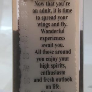 PLAQUE MIRROR  21 YEARS W/KEY 6X18CM