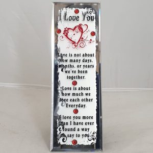 PLAQUE MIRROR I LOVE YOU 6X18CM